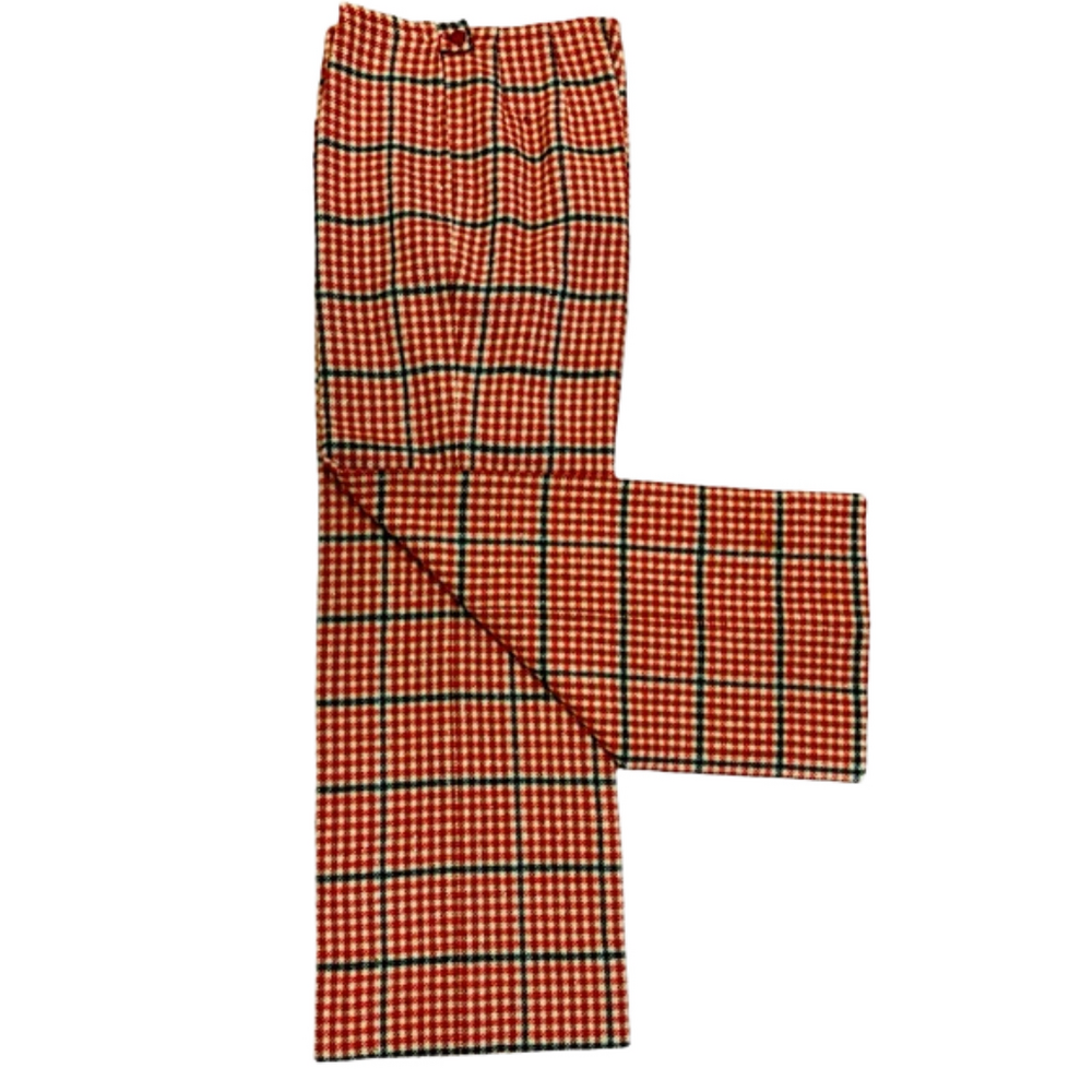 Pendleton Red Black Cream Plaid Wide Leg Pants